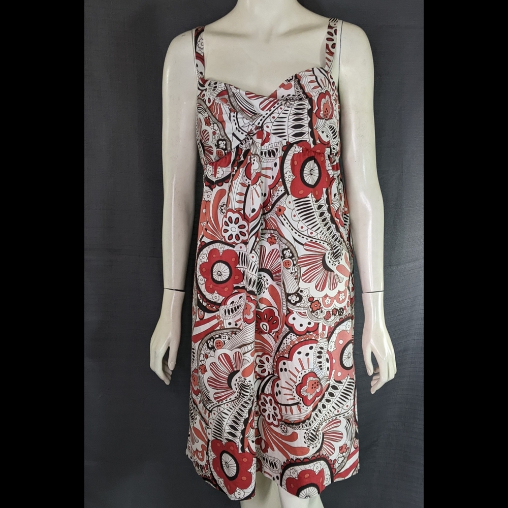 Strapy Dress 10 Ann Taylor Loft Cotton Bold Colors Twist Front